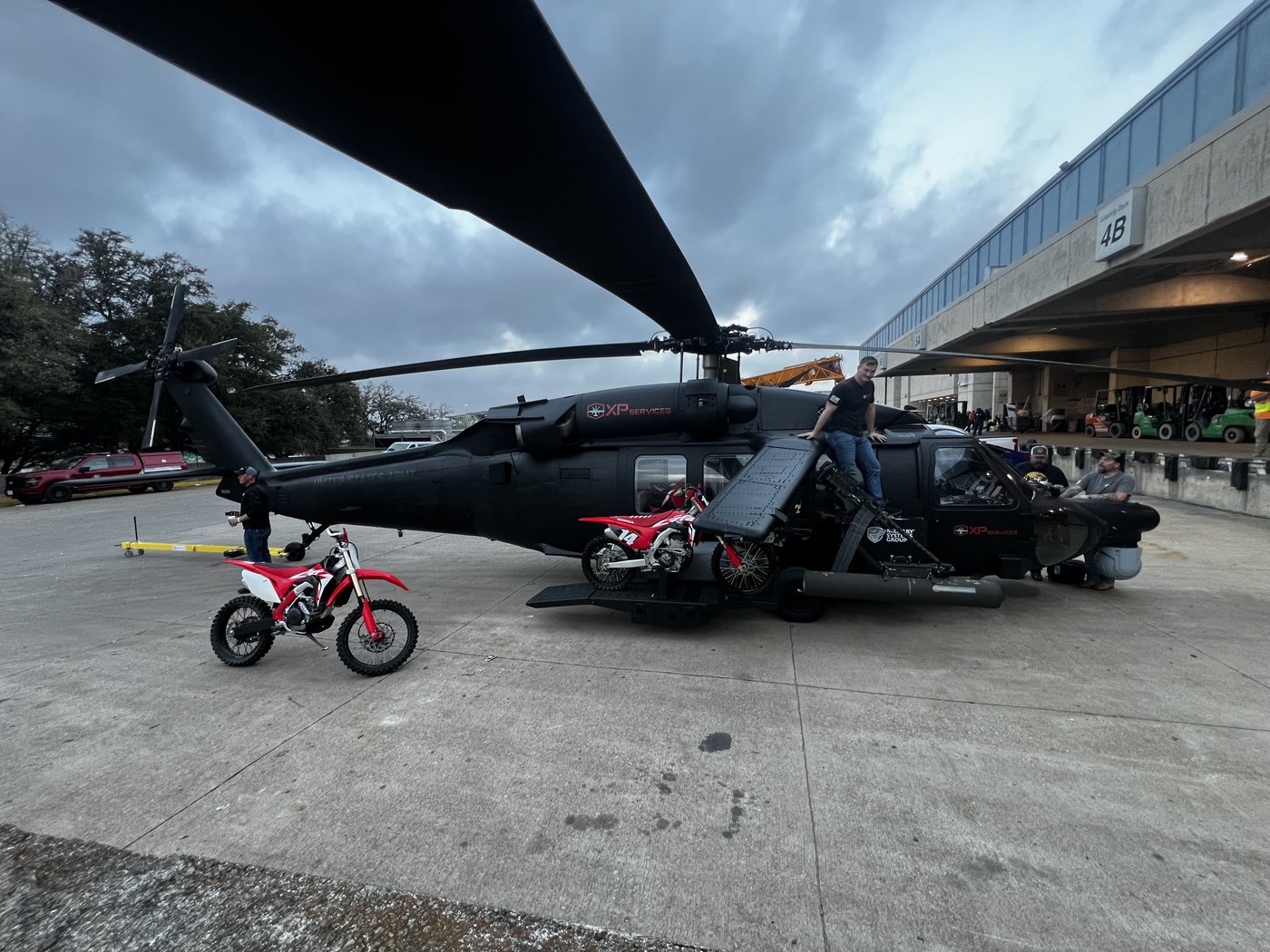 Black Hawk at Verticon 2025 with motorbike